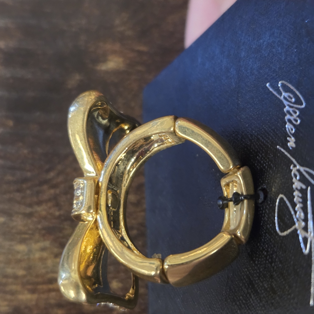 🆕️ABS Allen Schwartz Adjustable Gold Crystal Bow Ring - Picture 4 of 4